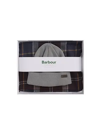 BARBOUR | Set regalo 2 pezzi sciarpa e cappello SWINTON CHRISTMAS | grau